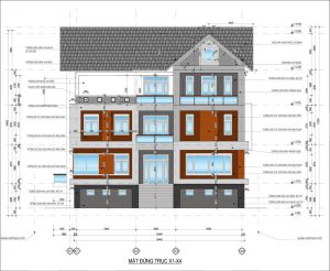 Mặt đứng Trục X1 X4